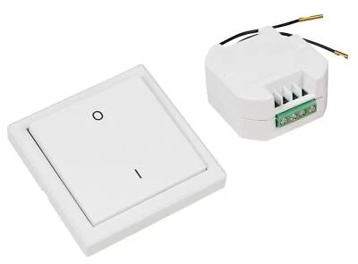 Funk-Schalter Set "Comfort" 1x Empfänger bis 70m + 1x Wandtaster 2000W kabellos - Bild 1 von 4