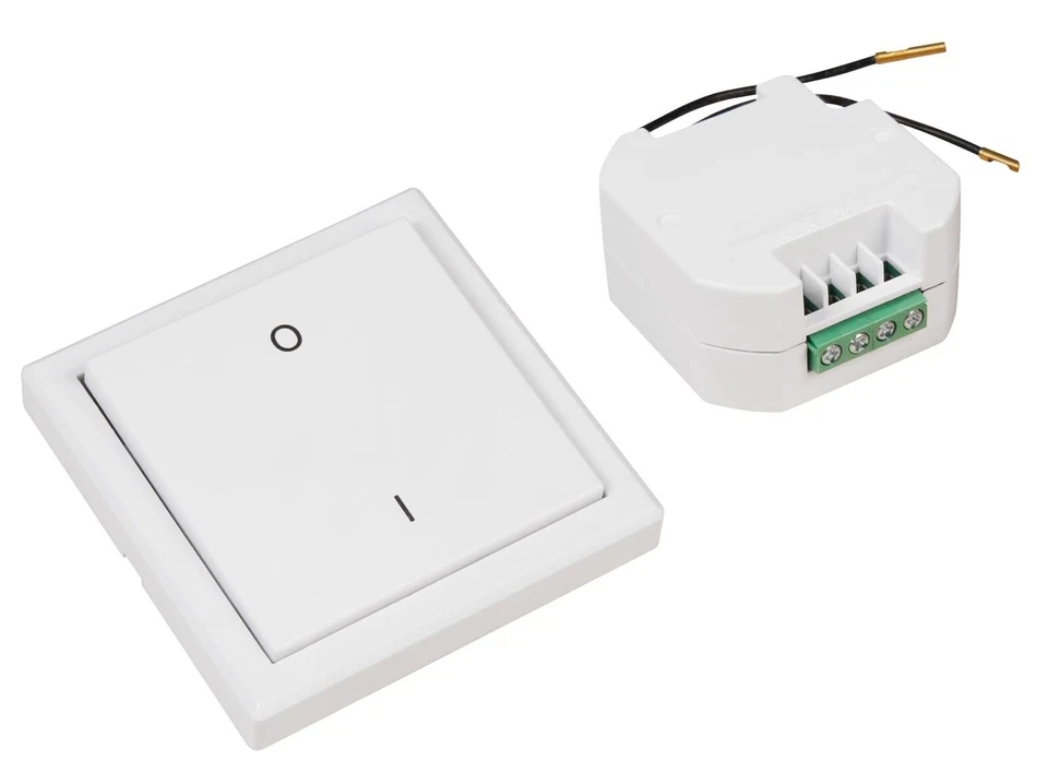 Funk-Schalter Set "Comfort" 1x Empfänger bis 70m + 1x Wandtaster 2000W kabellos - Bild 1 von 4