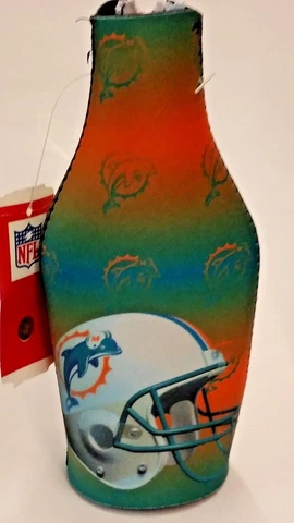 NFL Miami Dolphins Bottle Cooler, Coozie, Koozie, Coolie, NEW (Pack of 2) Cover