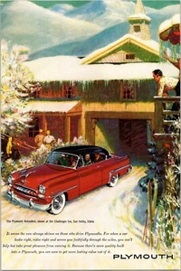 PRINT AD 1953 Plymouth Belvedere Challenger Inn Sun Valley Idaho 6.5 x 10 - Picture 1 of 1