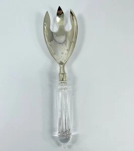 Serving Fork International Silver Co. Glass Handle Silverplate  - Picture 1 of 3