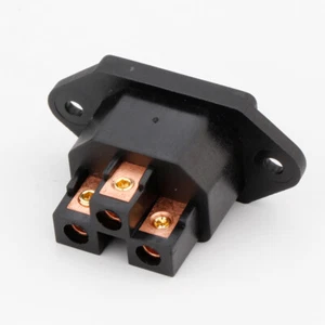IEC C14 Power Cable Female Socket Mains Plug Copper Plated Connectors 250V 15A - Picture 1 of 8