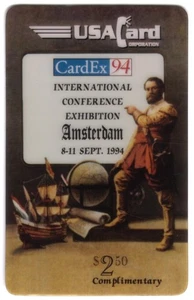 $2.50 Comp. CardEx '94 (Amsterdam). Explorer, Ship & Globe TEST Phone Card - Picture 1 of 2