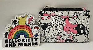 Hello Kitty And Friends Small Wallet Card Pouch NEW Black and White with Pink - Picture 1 of 4