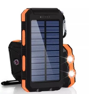 Fast Charging 20000 mAh Solar Power Bank -Dual USB Ports-Flashlights-compass - Picture 1 of 24