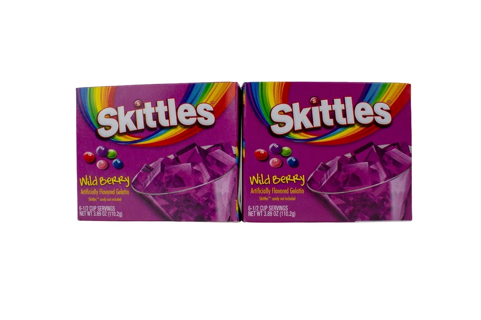 Skittles WILD BERRY Flavored Jello Gelatin Dessert Mi.89 oz Box