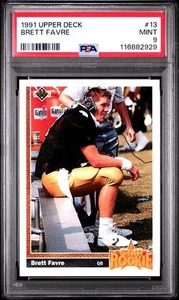 1991 Upper Deck Football BRETT FAVRE Rookie Card Packers #13 PSA 9 - Picture 1 of 1