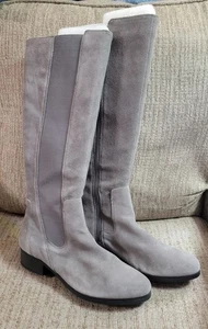 Stivali donna H By Halston Naomi taglia 10W grigio scamosciato lunghezza vicino al ginocchio nuovi con scatola - Foto 1 di 20