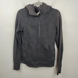 Lululemon Scuba Hoodie IV Womens 4 Black Cotton Fleece Sweatshirt Full Zip - Picture 1 of 11