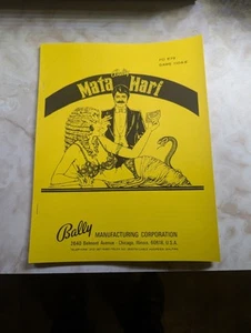 Bally 1978 Mata Hari flipper manuale con schemi pieghevoli ristampa quartier generale - Foto 1 di 3