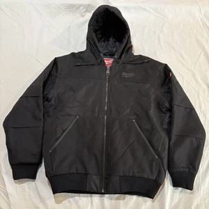 Milwaukee Gridiron Work Jacket Black Men's Size LARGE Hooded Full Zip - Picture 1 of 15