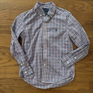 Ralph Lauren Boys Button Down Shirt Plaid M 10 12 - Picture 1 of 4