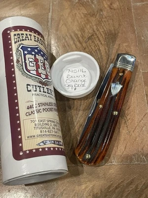 Cuchillo de hueso GEC 74 Great Eastern Cutlery Mustang naranja quemado Foto 1 de 4