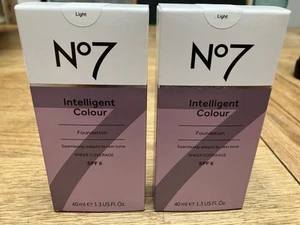 No7 Intelligent Colour Foundation, Light. 2x40ml SPF6, brand new in sealed boxes - Picture 1 of 2