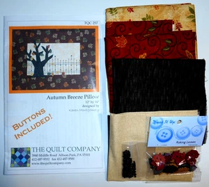 Karen Montgomery AUTUMN BREESE Almohada Edredón Kit Patrón, Tela, Botones y Cuentas - Imagen 1 de 4