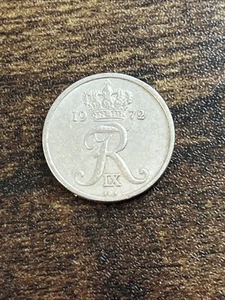 1972 Denmark 10 Ten Ore Actual Coin TB2517* - Picture 1 of 2