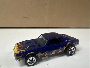 Hot Wheels 1967 Camaro Blue Metallic with Flames Hood Opens 1982 Malaysia - Picture 1 of 8