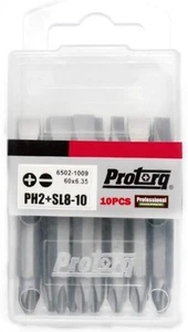 Brocas de accionamiento de doble extremo, Phillips 2 y ranuradas 8-10,10 piezas con talla única - Imagen 1 de 4