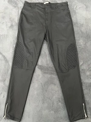 Jeans Pants Faux Leather Stretchy 18 causal collection Biker       #006A - Image 1 of 4