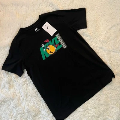 Nike Kids Black Tee with Green and Yellow Graphic Size XLarge - Image 1 of 3