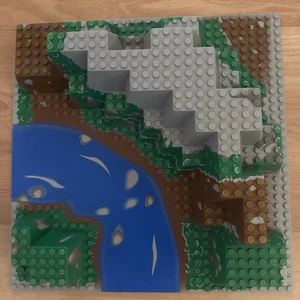 LEGO Raised Baseplate 6024 Canyon Brown Green Mountain River 32 X 32 Set 6584 - Picture 1 of 7