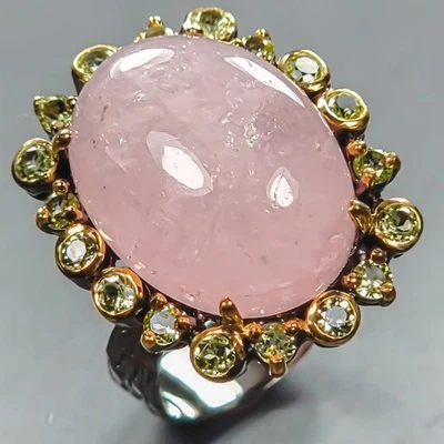 New Arrived 28 ct Natural Morganite Ring 925 Sterling Silver Size 8.5 /R442076 - Image 1 of 4