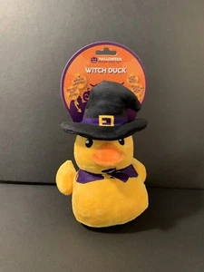 NWT FuzzYard 10" Dog Toy w/Squeaker Yellow, Halloween Witch Duck - Picture 1 of 8