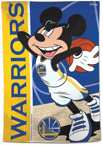 Golden State Warriors MICKEY MOUSE DISNEY FLAG (NBA BASKETBALL BANNER) 28" X 40" Cover