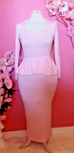WOMEN PEPLUM LONG SLEEVE BODYCON DRESS ( SIZE S/M ) - Picture 1 of 2