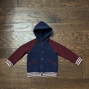 Ralph Lauren Baby Snap Button Sweater Varsity Bomber Hooded Jacket Size 18 Month - Picture 1 of 3