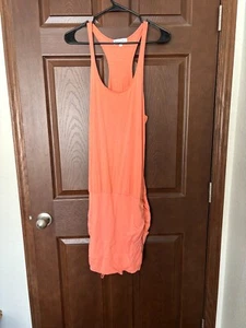 Michael Stars Women's Orange Casual Dress M Ruched Sides - Picture 1 of 4