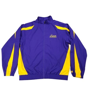 East Carolina Pirates Team Issue Men Jacket M Purple Gold Windbreaker Russell - Picture 1 of 15