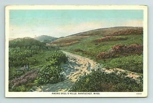 1932 Saul's Hills Nantucket Sand Walk Beach Massachusetts MA Postcard - Picture 1 of 2