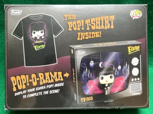 New Elvira Mistress of The Dark Funko TV-Tees Size Medium T-Shirt w/Pop!-O-Rama - Picture 1 of 7