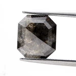 10mm Octagon Shape Diamond 2.80Ct Salt Pepper Brilliant cut Natural diamond - Picture 1 of 10