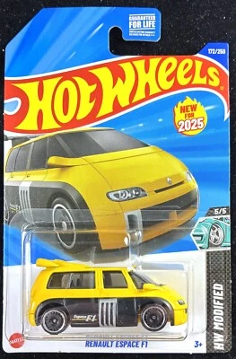 2025 HOT WHEELS RENAULT ESPACE F1 V10, 800 hp,HW MODIFIED, Yellow #172, J CASE - Image 1 of 4