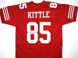 George Kittle Autographed Red Pro Style Jersey - Beckett W Hologram *Black - Picture 1 of 3
