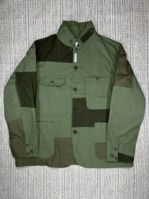 ENGINEERED GARMENTS Logger Jacket, MEN'S LARGE, Patchwork Coverall, Green, USA - Image 1 of 4