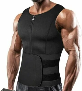 Men Sauna Thermo Sweat Waist Trainer Tank Top Vest Suit Body Shaper Belt Corset - Picture 1 of 24