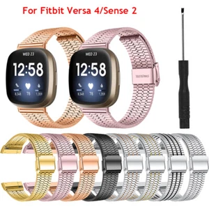 Metal Strap Stainless Steel Mesh Watch Band Wristband For Fitbit Versa 4/Sense 2 - Picture 1 of 20