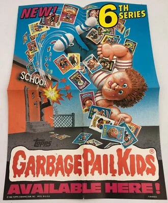 1986 Topps Garbage Pail Kids GPK 6th Series Box Marketing Insert Poster 10"x14" - Image 1 of 2