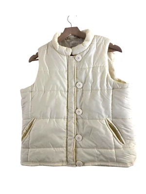 Chaleco acolchado Studio Works marfil bolsillos para mujer talla L Foto 1 de 4
