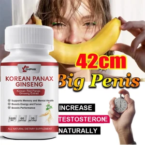 #1 BEST-MALE ENLARGER THICKER LONGER BIGGER GROWTH 4" ENLARGEMENT 60 CAPSULES - Picture 1 of 12