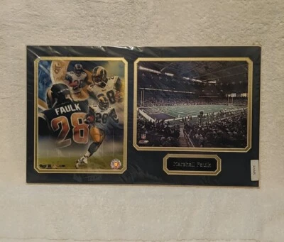 Collage de fotos Marshall Faulk Rams con placa de nombre tamaño 12x20 #16 Foto 1 de 4