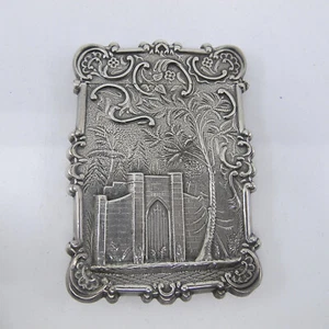 Estuche para tarjetas 19c Americano de la tumba de Washington en Mount Vernon de plata moneda - Imagen 1 de 7