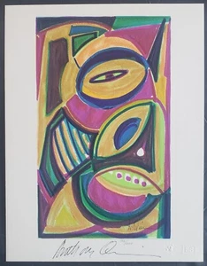 ANTHONY QUINN USA UN UNITED NATIONS SIGNED LITHOGRAPH ACTOR ART PRINT WFUNA COA - Picture 1 of 5