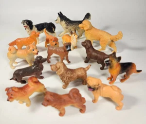 Toy Dogs Lot of 15 Different Husky Pug Collie Bulldog and more Plastic - Picture 1 of 5