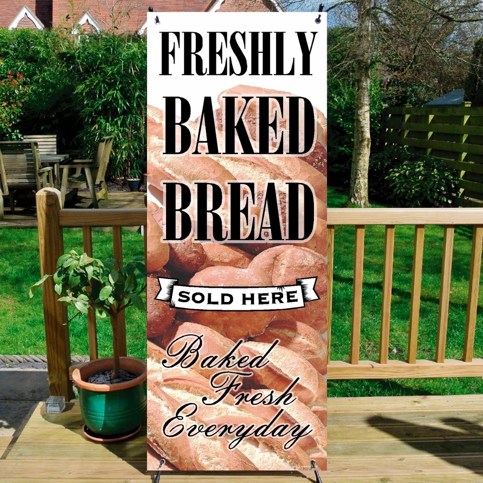 FRESHLY BAKED BREAD Sign, Banner System, Bakery, Shop, Restaurant, Deli, Cafe