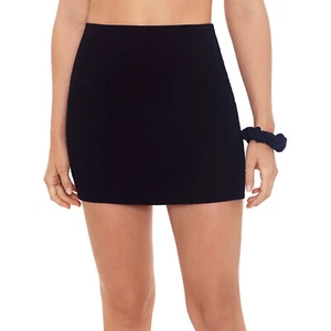 Hit Rewind Junior’s Crinkle Mini Skirt Coverup with Scrunchy, Black Size S (3-5) - Picture 1 of 4