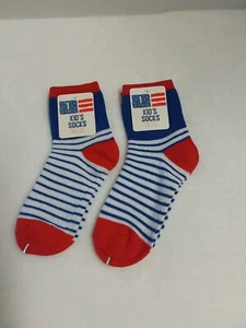 Lot X2 Story Board Kids Red, White & Blue Patriotic Ankle Socks Size 7-8.5 BNWT! - Picture 1 of 5
